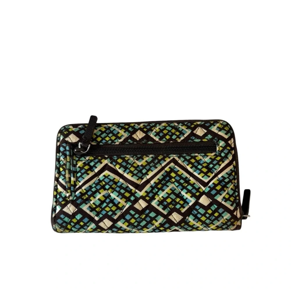 Vera Bradley Rain Forest RFID Turn Lock Wallet Quilted Zip Around - Picture 2 of 5